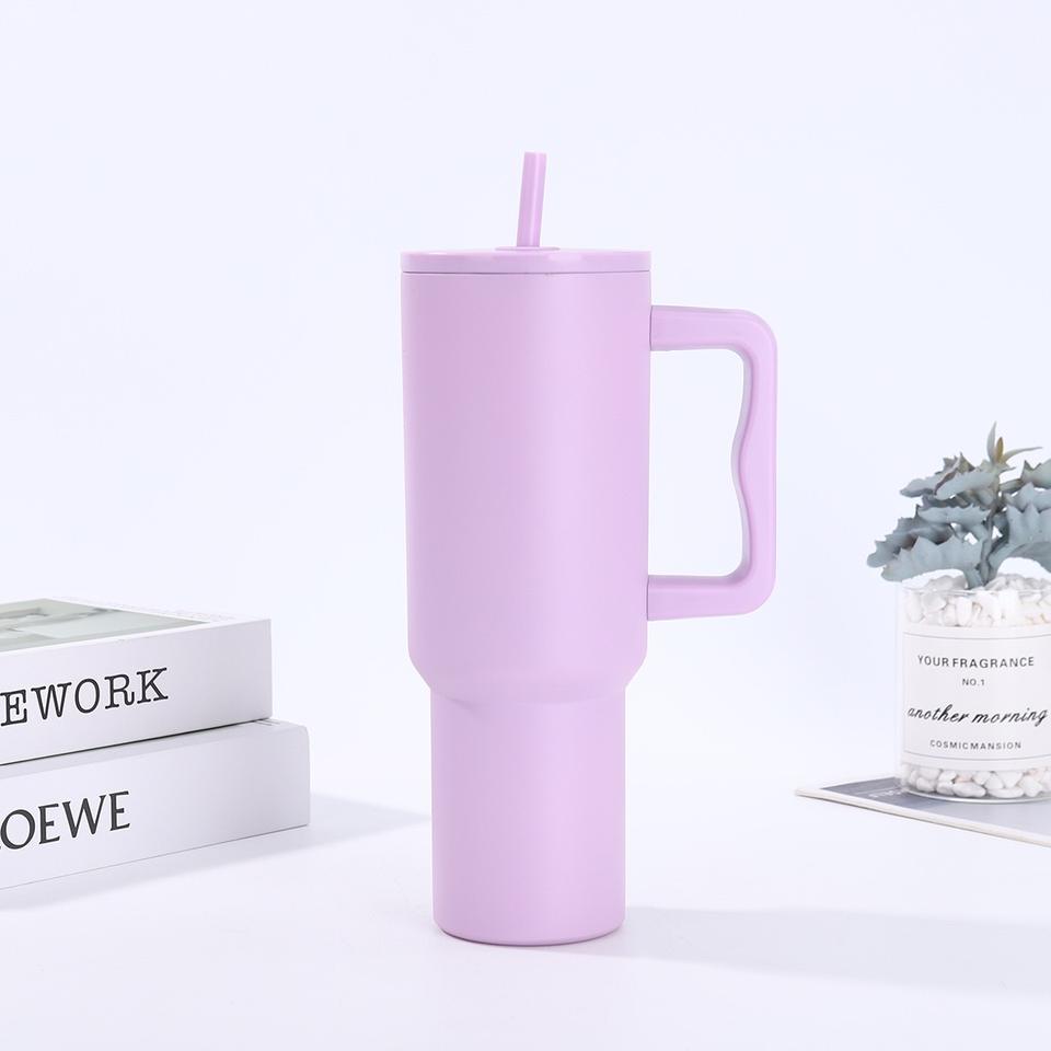 40oz Stainless Steel Tumbler Vacuum Insulated Tumbler with Portable Handle and Straw Customize Logo
