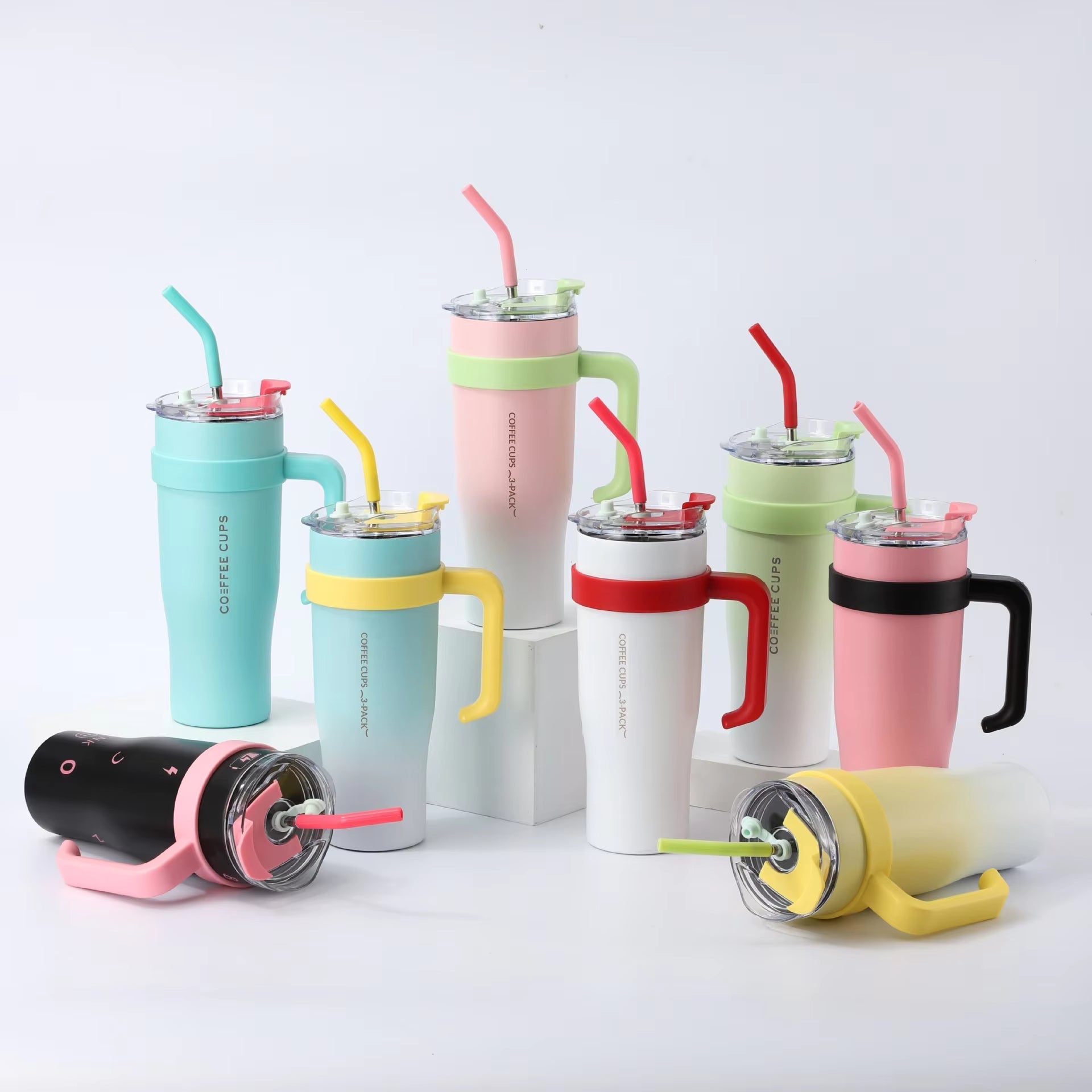 304 Stainless Steel 40oz Double Wall Vacuum Insulated Tumbler Straw Thermal Insulation 6-12 Hours Car Cup for Office Home