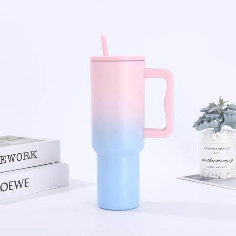 40oz Stainless Steel Tumbler Vacuum Insulated Tumbler with Portable Handle and Straw Customize Logo