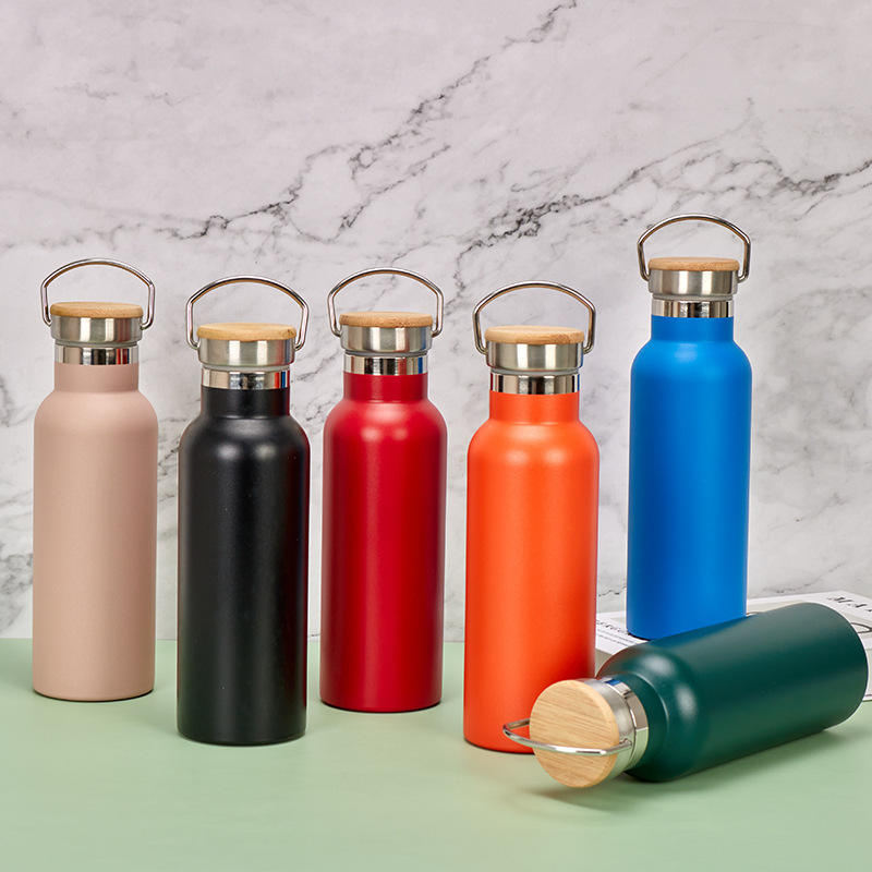 Vacuum Flask Stainless Steel 350ml 500ml Thermos Sports Water Flask Kids Sublimation Water Bottle with Bamboo Lid